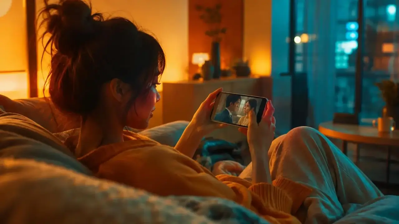 用户使用红果漫剧 App 追剧的场景